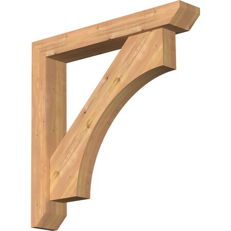 Ekena Millwork Westlake Slat Smooth Bracket w/ Offset Brace, Western Red Cedar, 5 1/2"W x 34"D x 34"H BKT0604X34X34WTL06SWR